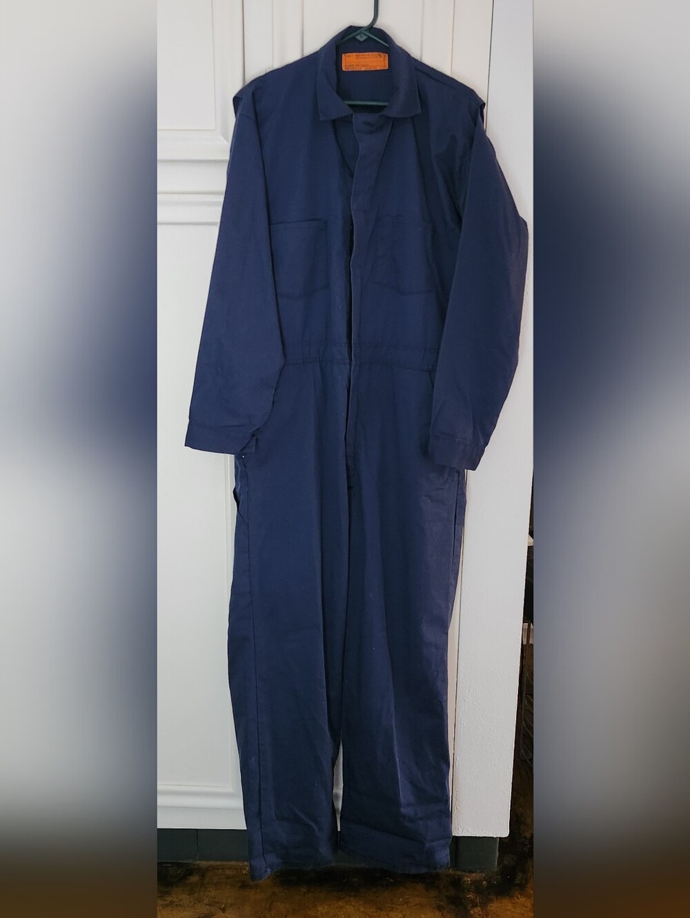 Vintage with Goodyear patch on Engineered Work Garment navy blue jumpsuit Sze 46